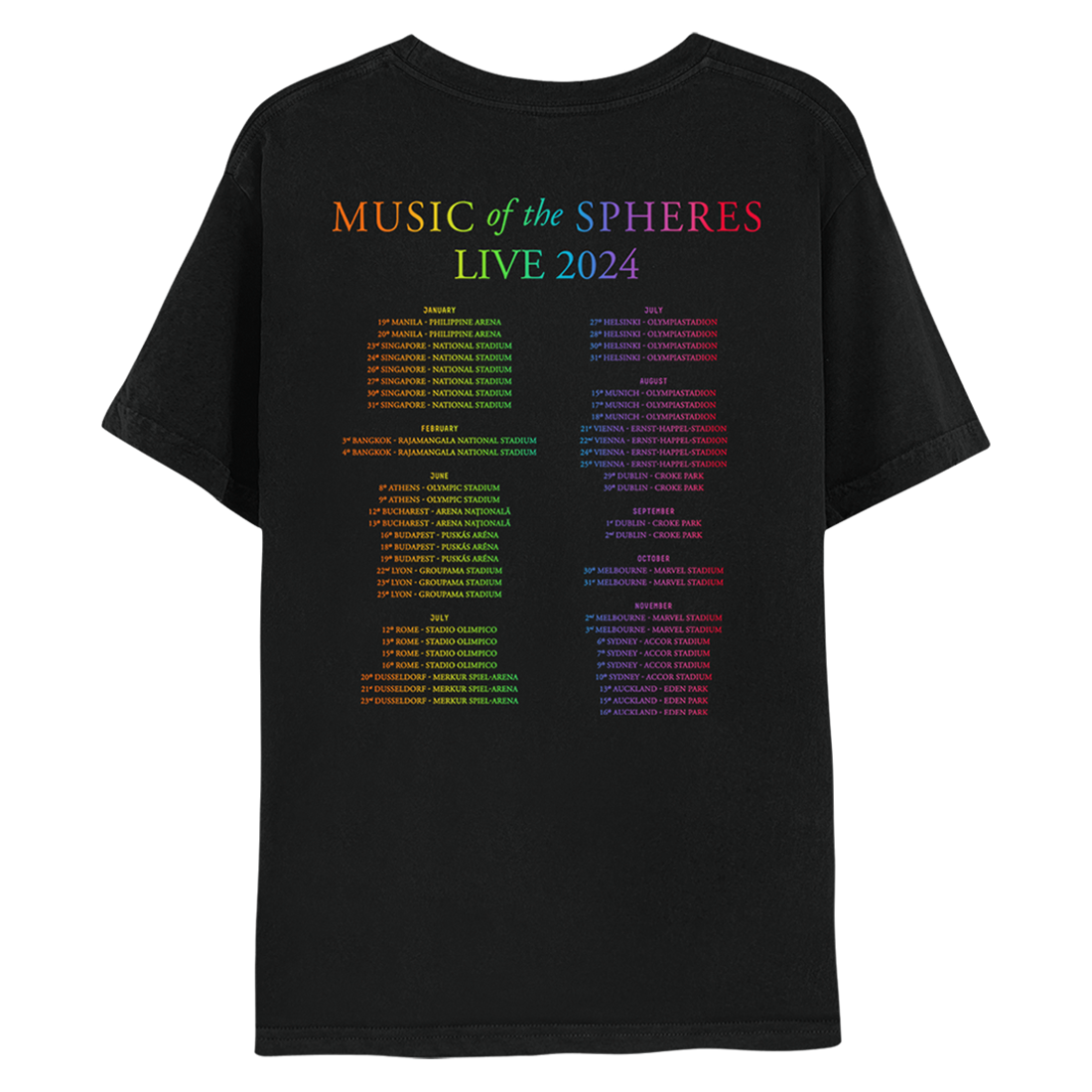 Bangkok February 2024 Music Of The Spheres Tour Tee - Limited Edition