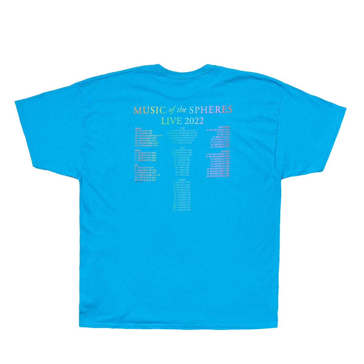 MUSIC OF THE SPHERES SAPPHIRE WORLD TOUR 2022 TEE